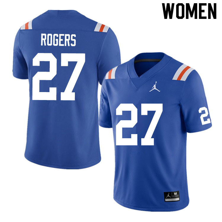 Women #27 Jahari Rogers Florida Gators College Football Jerseys Sale-Throwback